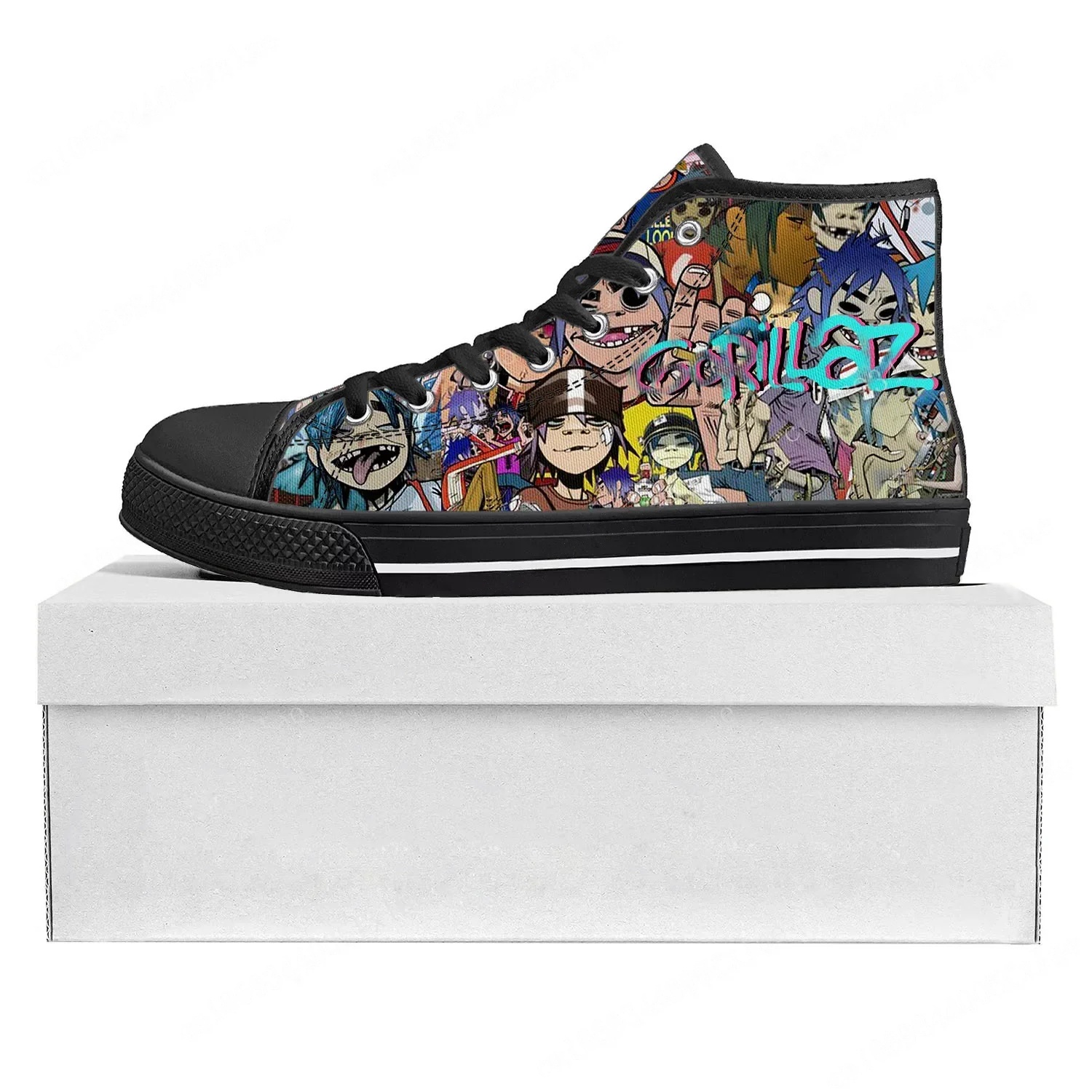 Sewing Custom - Gorillaz Band High Top High Quality