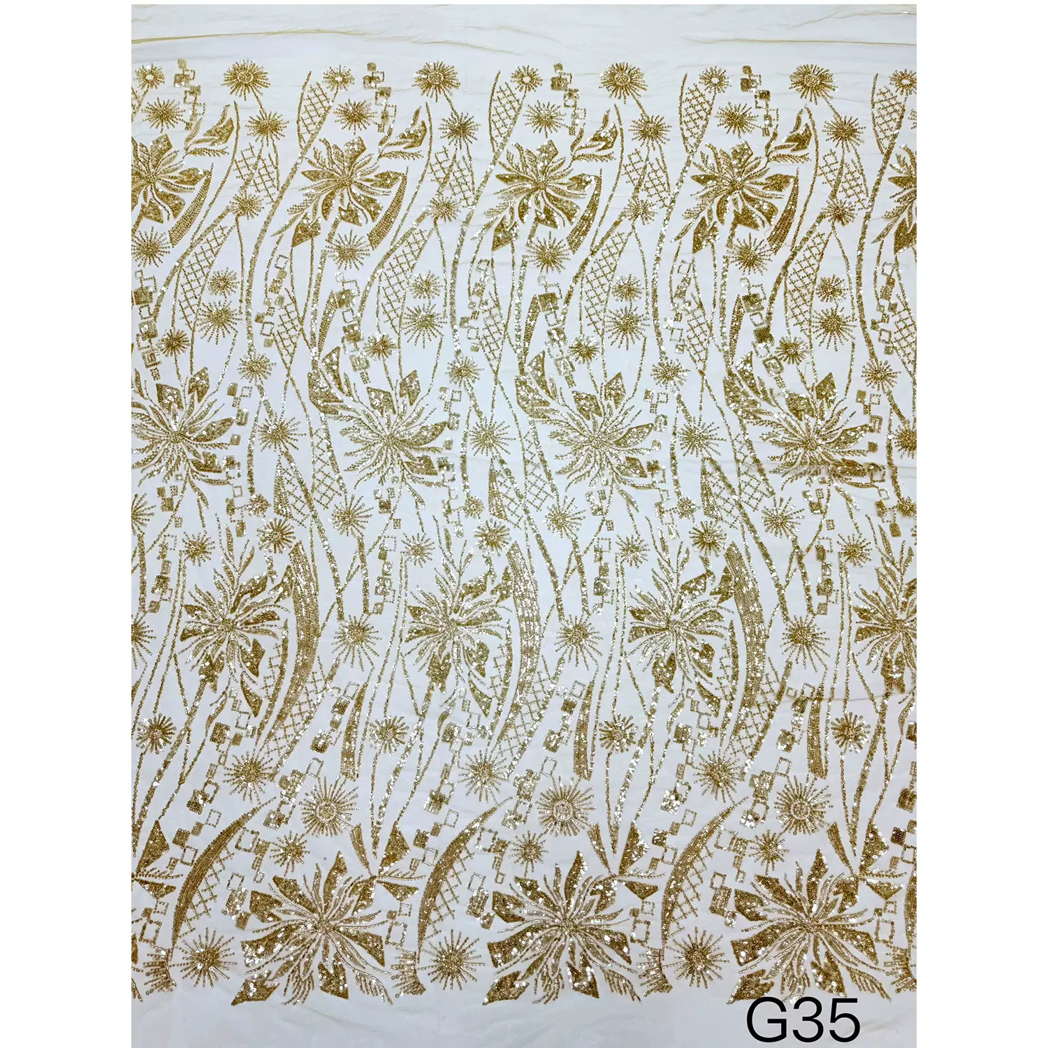 Sewing Embroidery Fabric - 1yard soft Lace fabric Geometric pattern