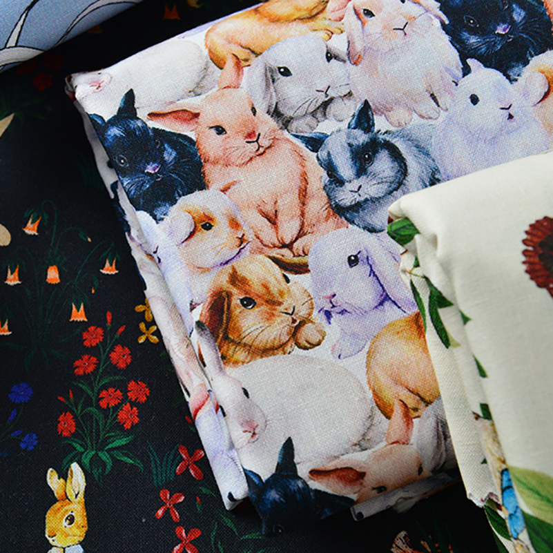 Rabbit Printed Fabric Cotton f - Sewing By review and price