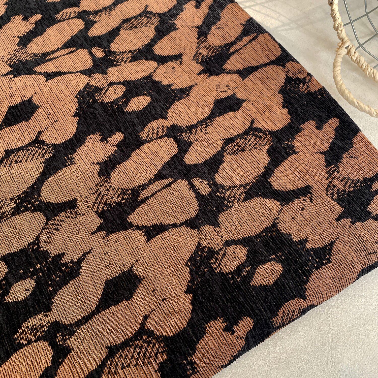 Brown Rock Texture Woven Fabri - Vintage Sewing Textile review and price