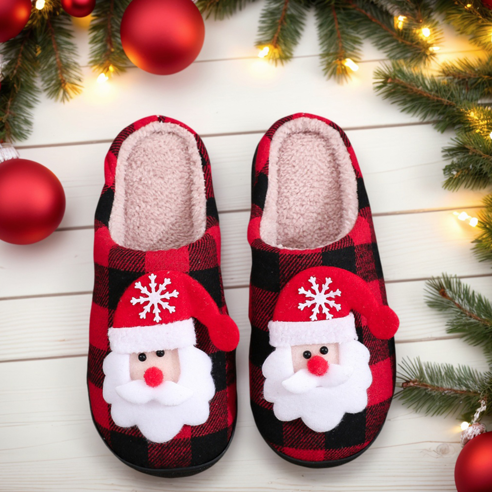 Christmas Couple Fuzzy Slipper - Sewing House review and price