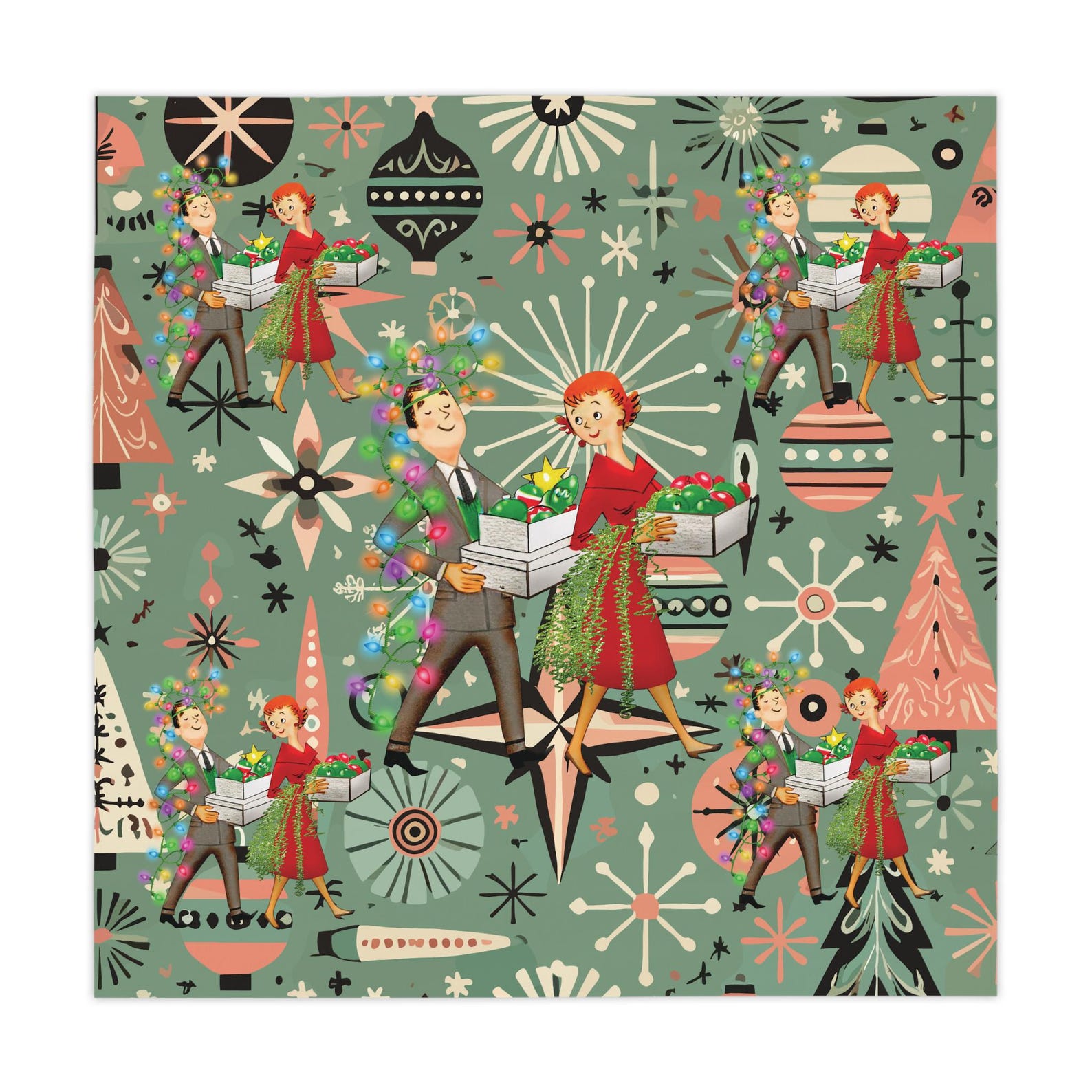 Retro 1950s Kitsch Christmas S - Century Textile & Sewing Supply By Owner review and price