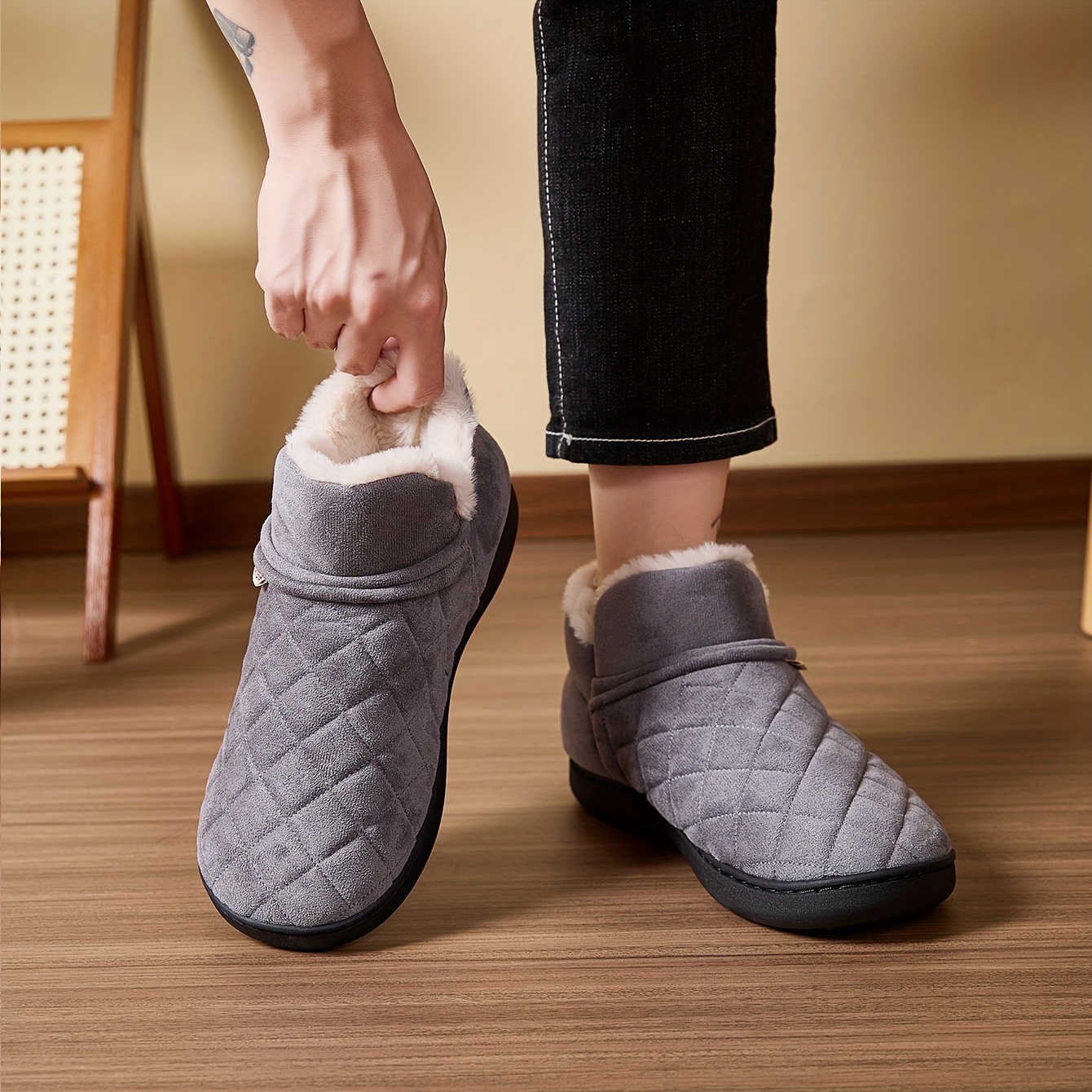 Winter Warm Plush Slippers Men - Sewing House review and price