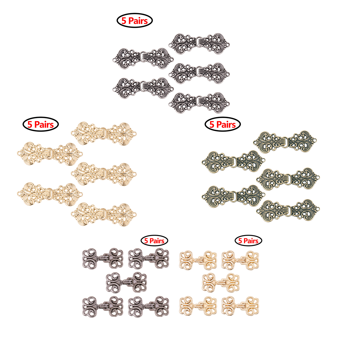 5 Pairs Cape Cloak Buckles Swi - Hook Eye Fastener review and price