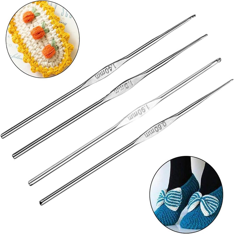 4 Pcs Stainless Steel Crochet  - Sewing By review and price