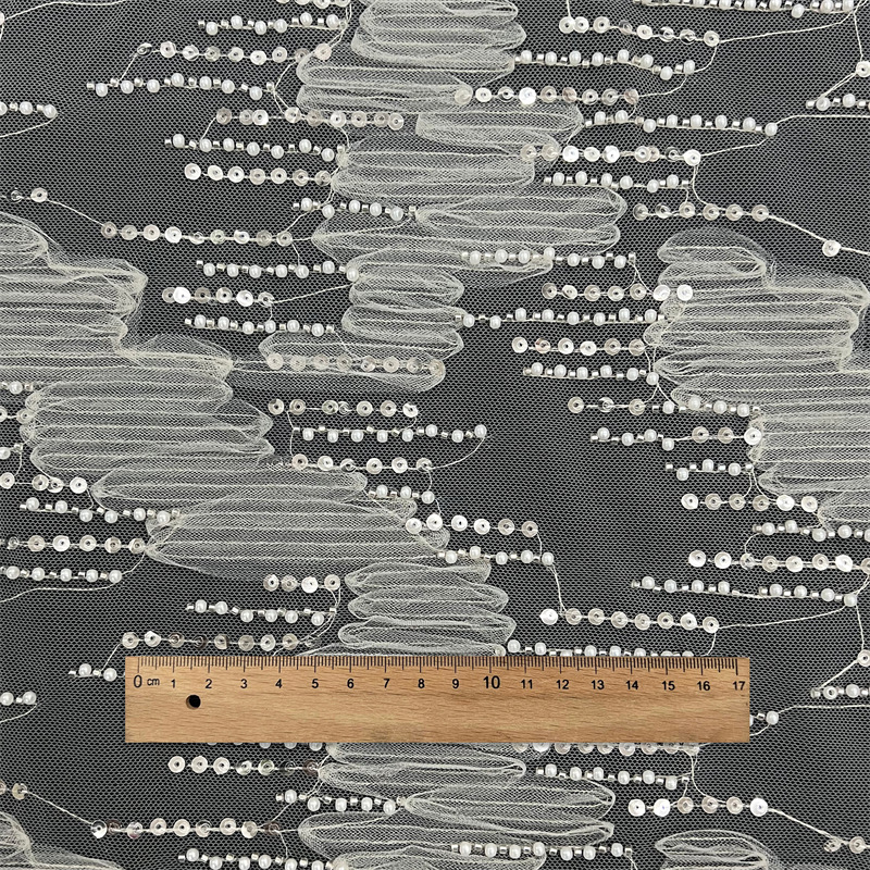 1 yard3D nail bead embroidery  - Sewing Embroidery Fabric review and price