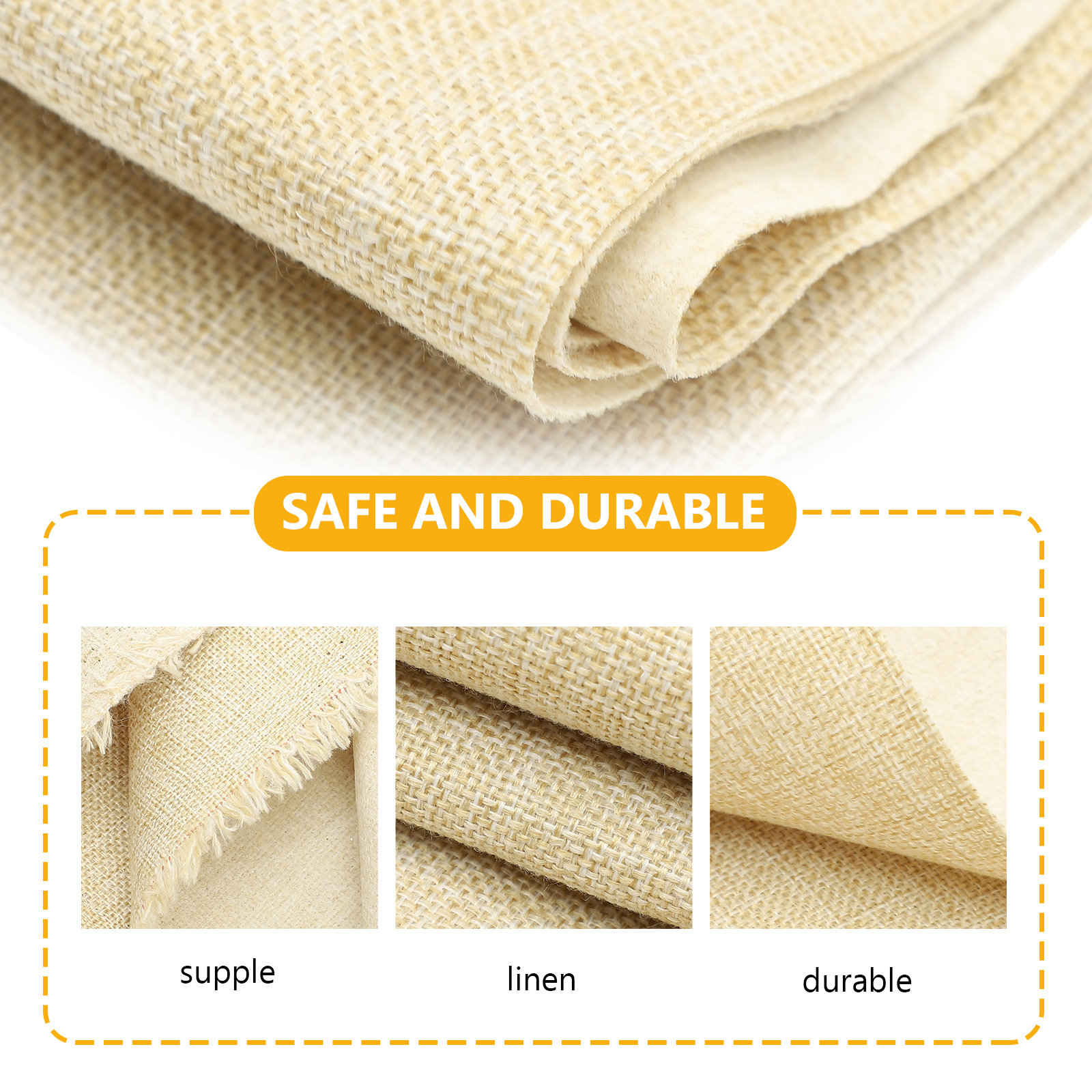 Beige Dense Linen Fabric for D - Textiles Sewing Machine review and price