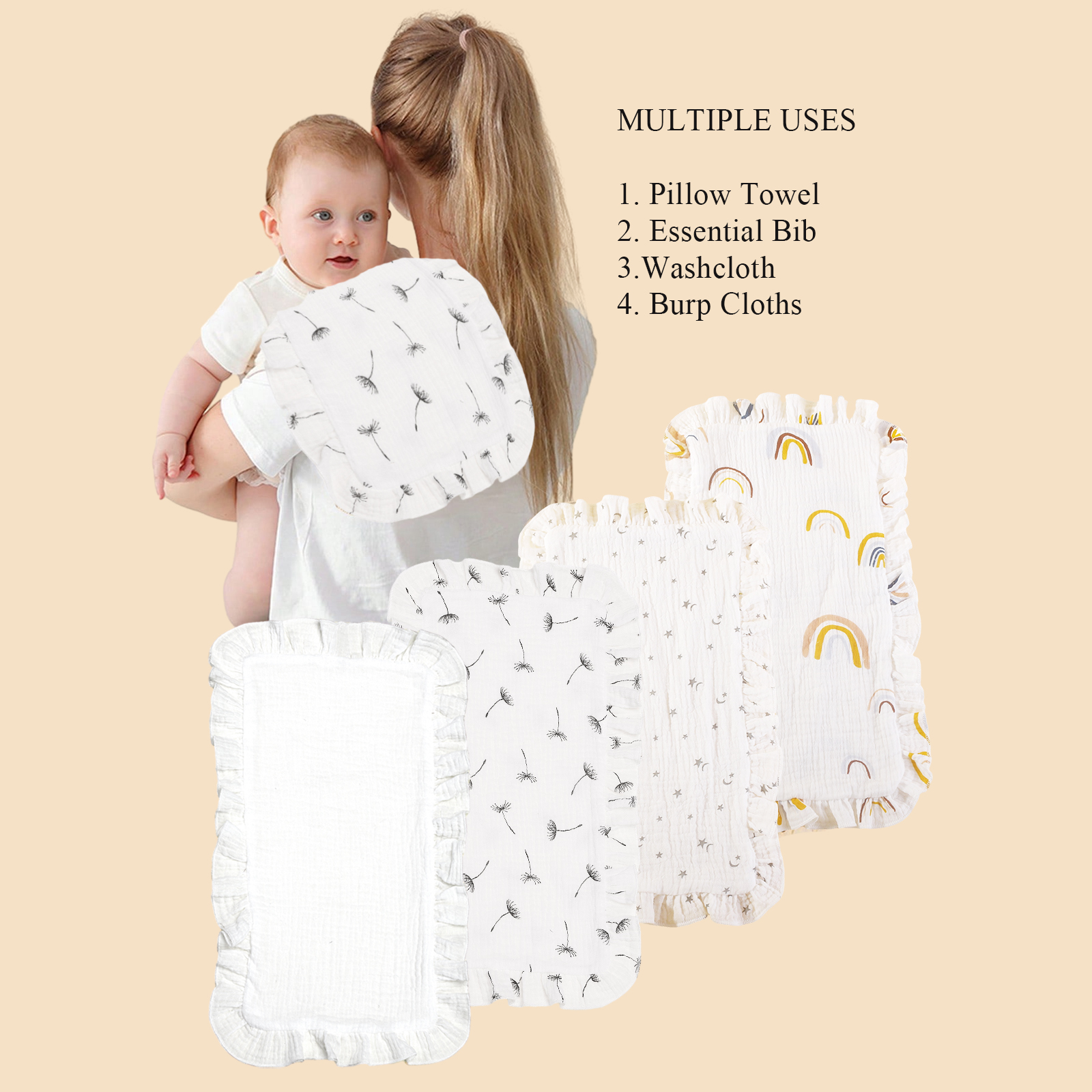 4 pcs/set Soft Muslin Cotton G - Shoulder Pad Set In review and price