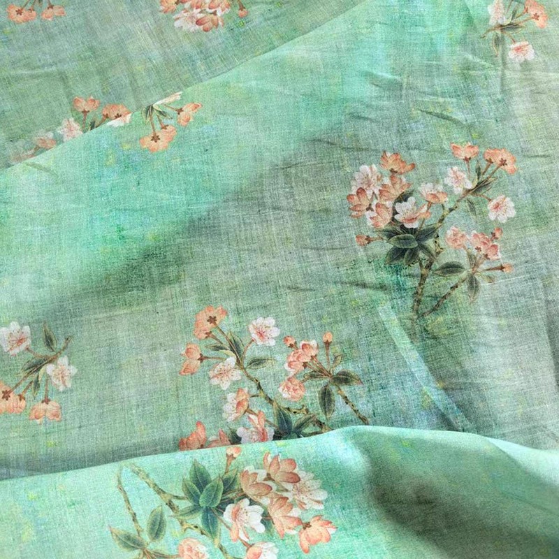 1yard Green petal print tissu  - Sewing Custom review and price