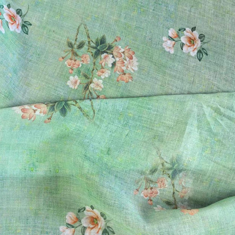 1yard Green petal print tissu  - Sewing Custom review and price