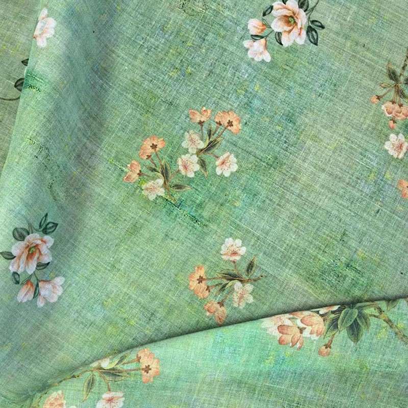 1yard Green petal print tissu  - Sewing Custom review and price