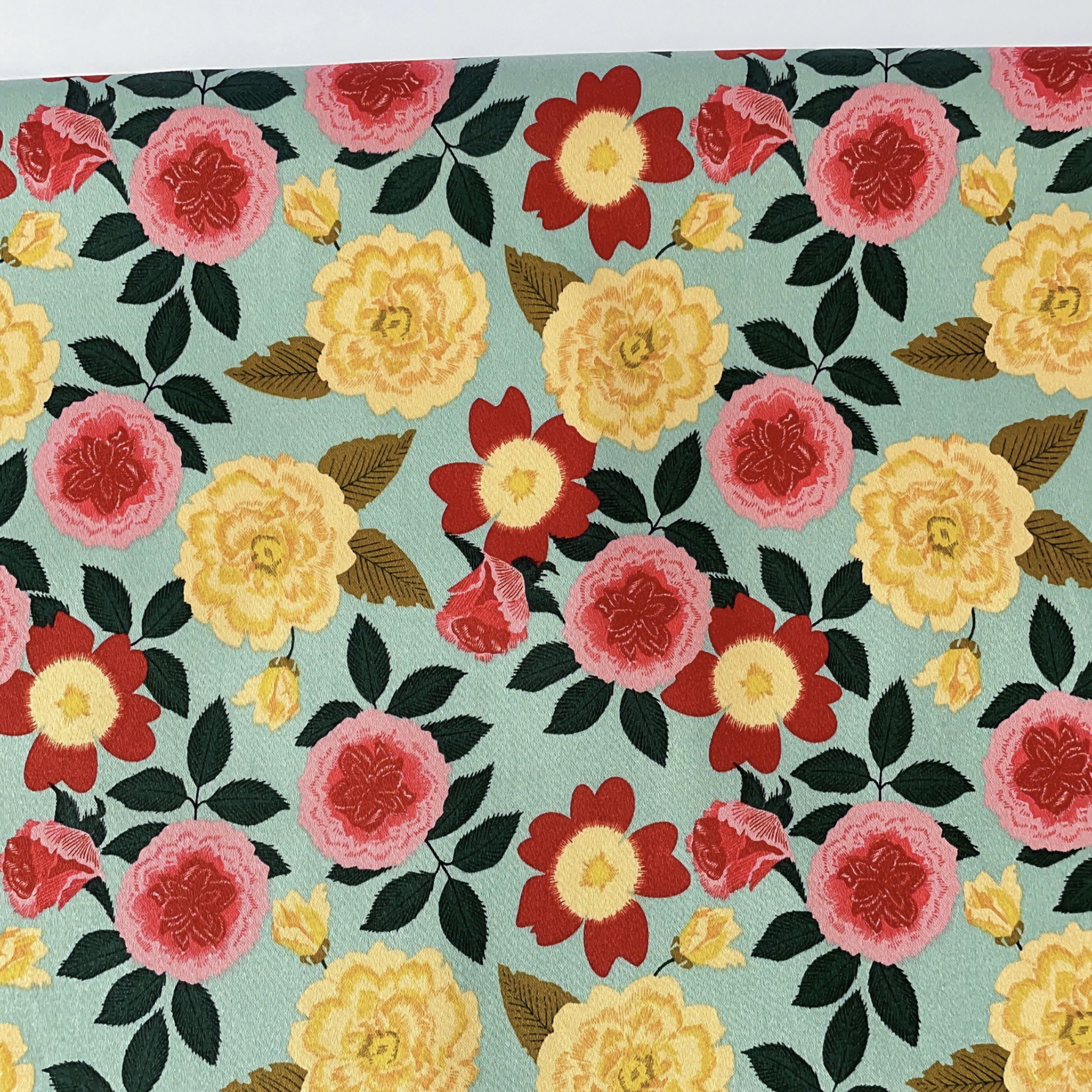 Vintage Floral Printed Satin 1 - Vintage Sewing Textile review and price